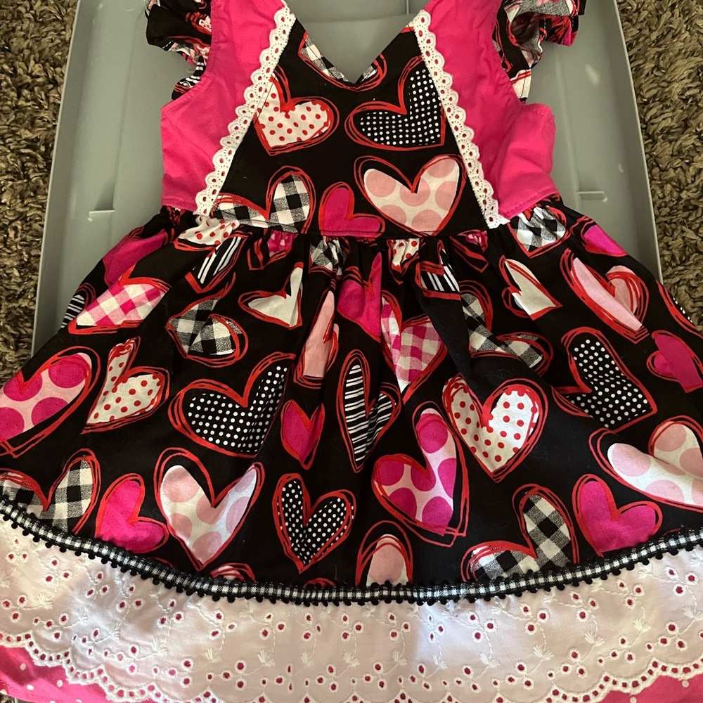 Handmade Pink and Black Heart Dress
